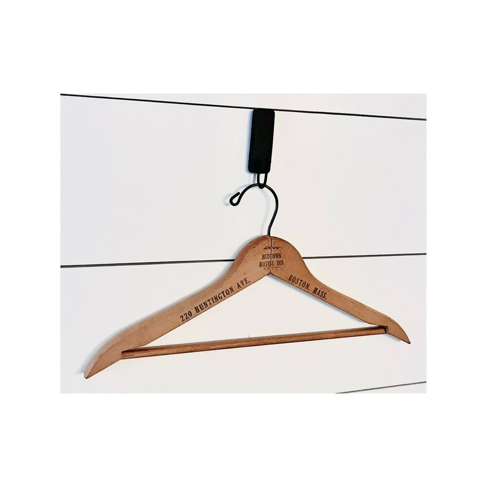 Vintage Midtown Motor Inn Boston, Mass. Wooden Clothes Hanger